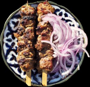 Charcoal grilled Lamb kebab