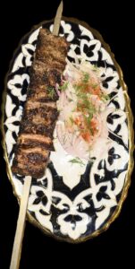 🔥 Napoleon Kebab — 300 g (Charcoal-Grilled Beef with Lamb Fat Layers)